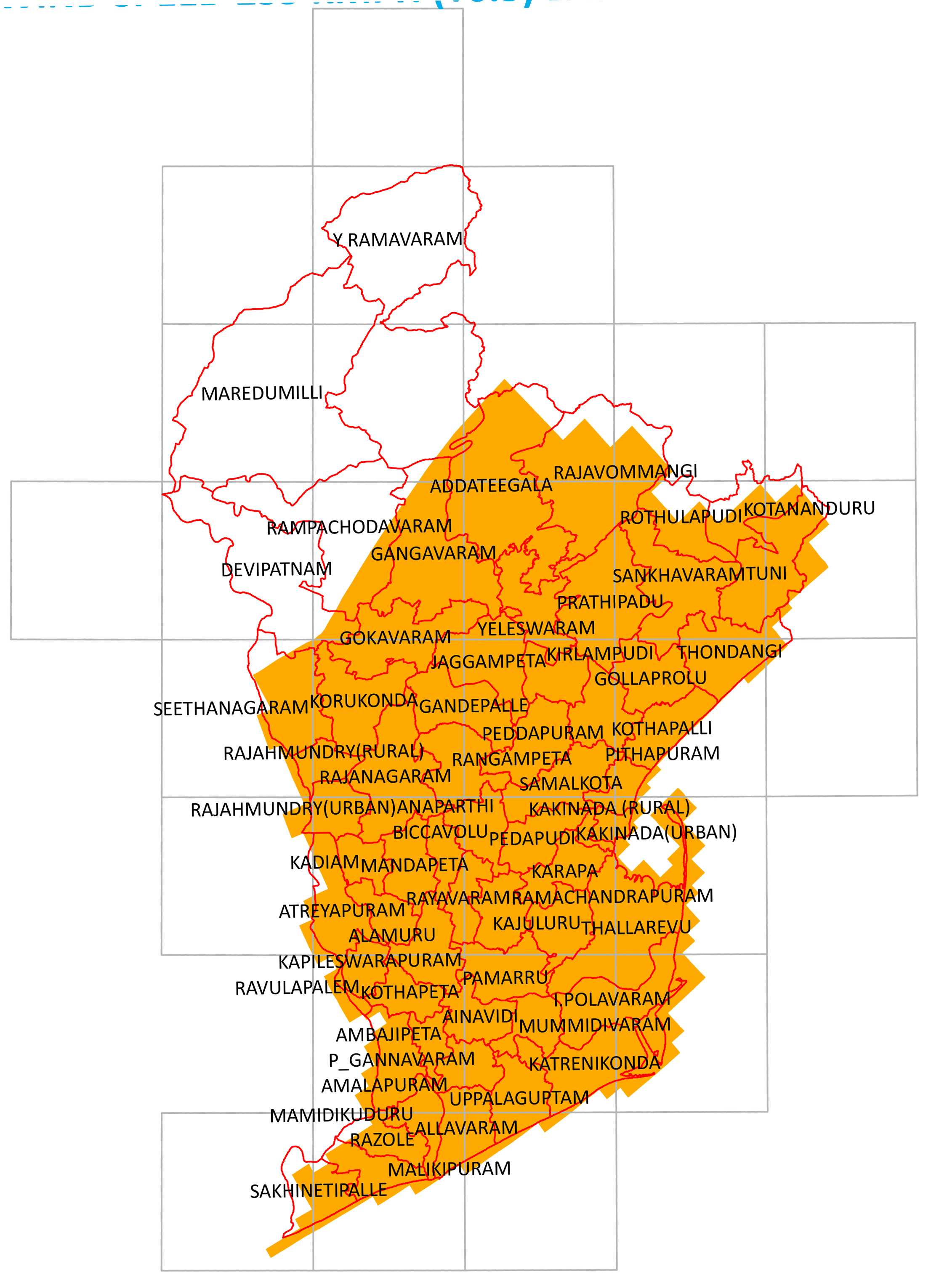 Storm surge inundation map for cyclone with wind speed